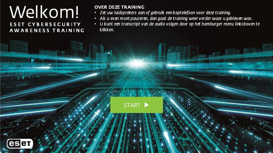 Voorbeeldbeeld van de ESET Cybersecurity Awareness Training